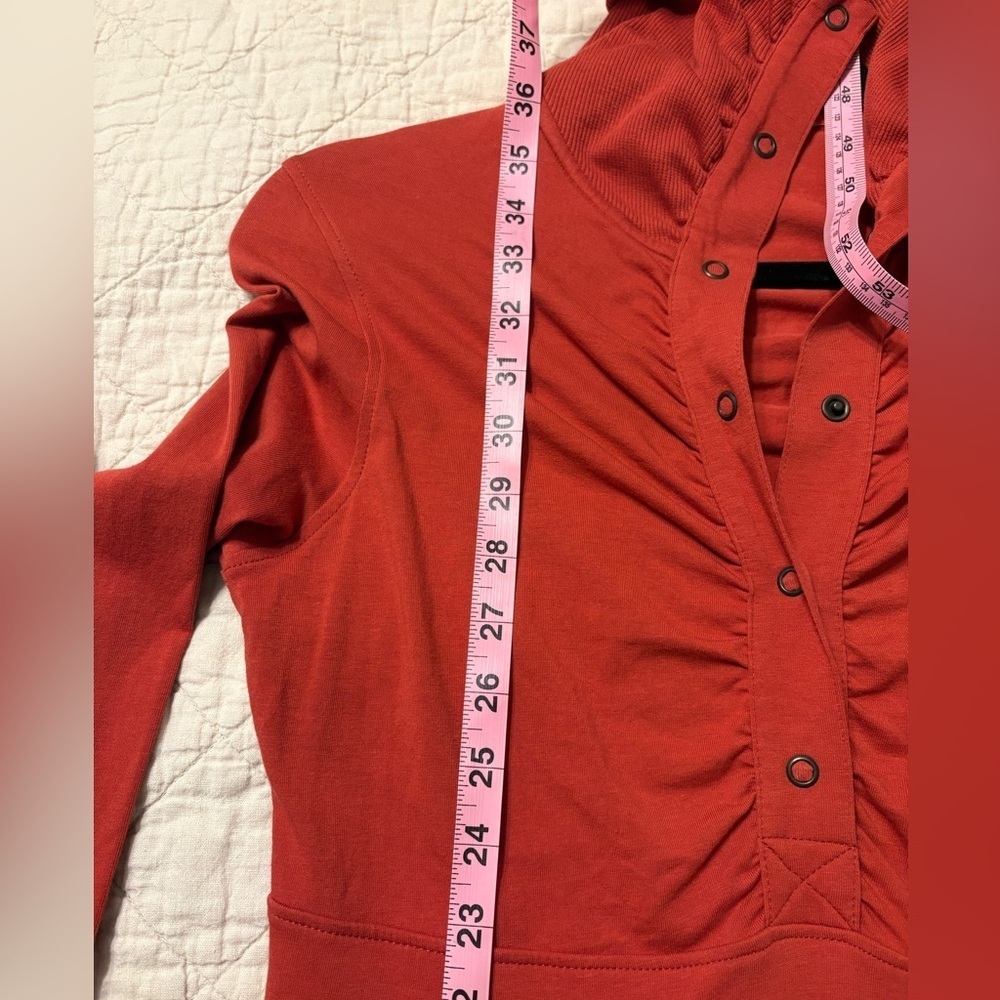 ATHLETA Cozy Up Popover Sweater Dress Red Rust Organic Women’s Size Small - Picture 10 of 10